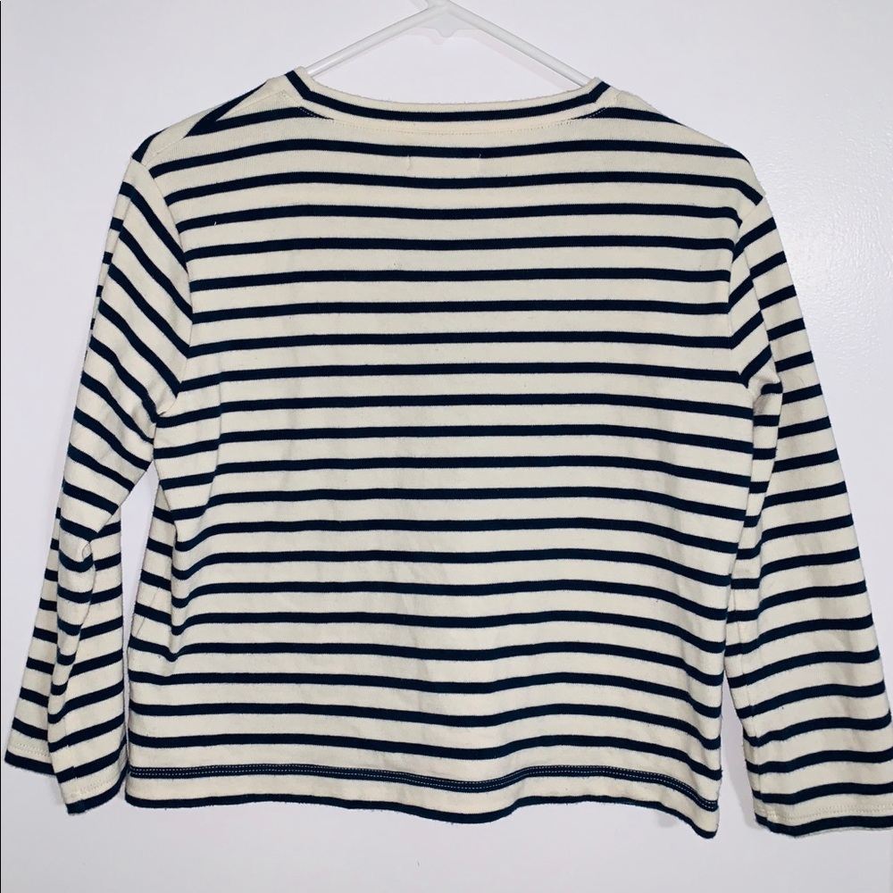 Madewell Long Sleeve Linden Stripe Crop Tee Sz XXS - Picture 5 of 7